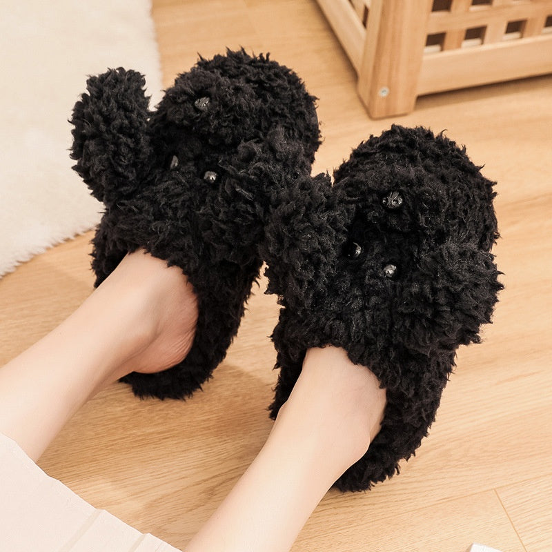 Cartoon furry slippers women