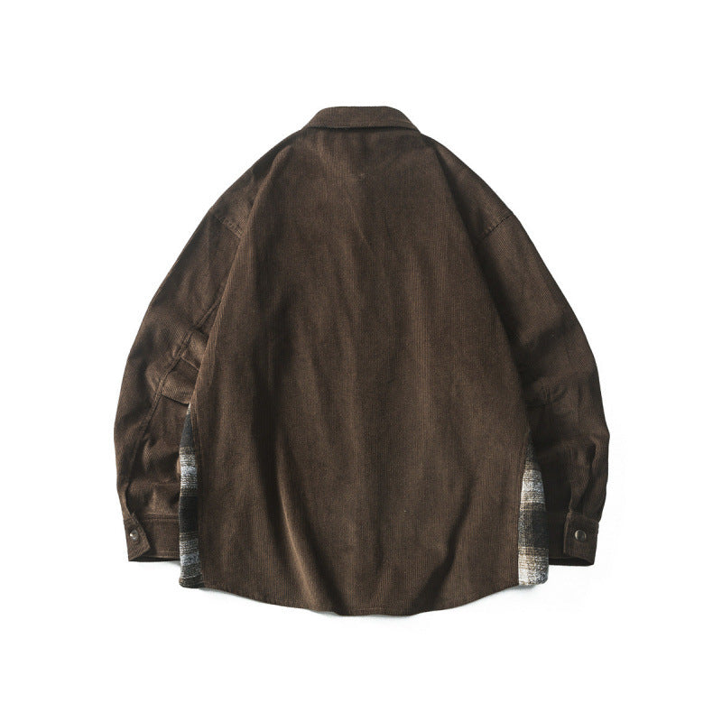 Stitching Corduroy Shirt Men's Vintage Shirt Coat